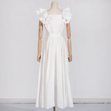 Women Dresses Spring V-neck Dress Long Dress (Qymy0409)