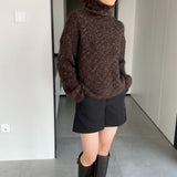 Women Winter Knitted Sweater Loose-Fitting Long Sleeve Sweater Sweater 1t8849