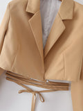 Women Suits Cropped Long Sleeve Suit Jacket