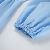 Women Dress Square Collar Puff Sleeve Dress