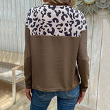 Women Knitted Sweater Autumn Long Sleeve Leopard Print Sweater
