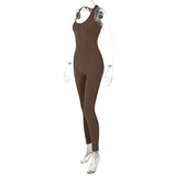 Women Jumpsuit Summer Slim-Fit Zipper Overalls
