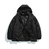 Unisex Winter Cotton Coat Three-Dimensional Pocket Hooded down Jacket