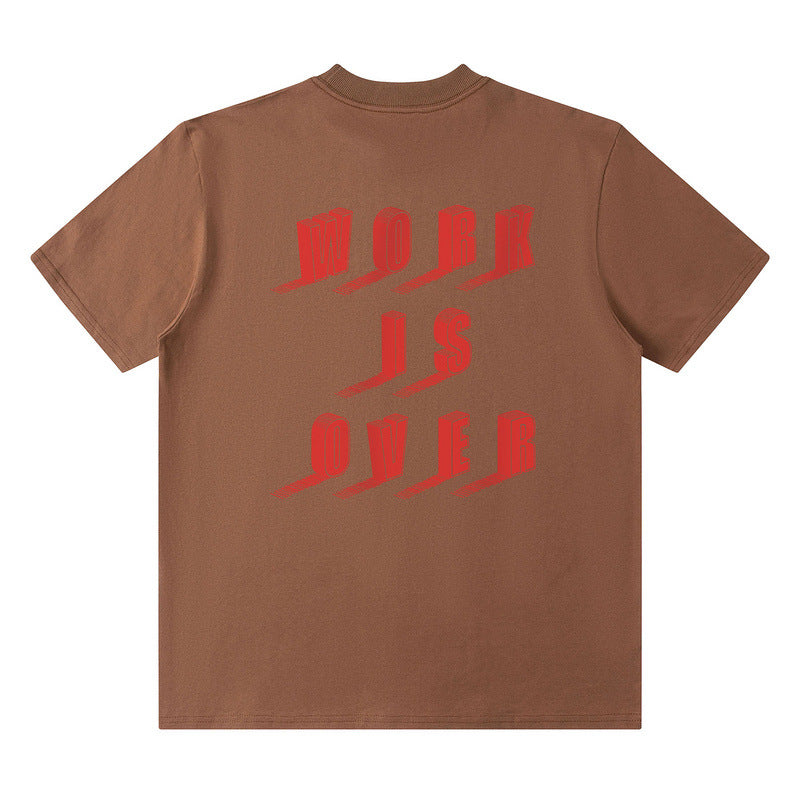 Men T Shirt Vintage Letter Print Short Sleeve Men's and Women's T-shirt