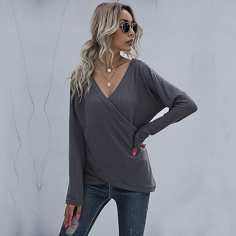 Women Knitted Sweater Autumn Knitted Long Sleeve Bottoming Shirt Sweater