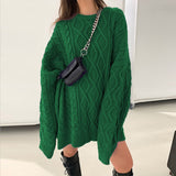 Ladies Leisure Knitwear Autumn and Winter Twist Casual Loose Dress Sweater