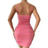 Women Dresses Sexy Backless Slip Dress Mesh Hip Skirt (Cy0417)