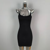 Women Dresses U-Collar Hip Skirt Dress