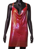 Harlem Nights Outfits Sequins Dress Sexy V-neck Strap Backless Metal Strap Dress