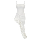 Women Dresses Sexy Hip Spaghetti Straps Dress Dress Skirt (Zns0409)