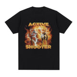 Active Shooter Funny Basketballer Meme Graphic T-shirt Men