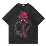 Washed retro t-shirt street print graphic casual