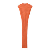 Women Dresses Summer round Neck Sleeveless Knitted Dress (Xds0414)