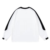 Unisex Hoodie Autumn Simplicity Style Black and White Patchwork Sweater