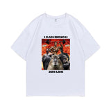 I Can Bench 225 Pounds Monkey Capybara Funny Graphic T-shirt