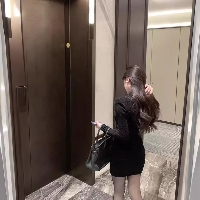 Women Dresses Winter Turtleneck Sheath Dress