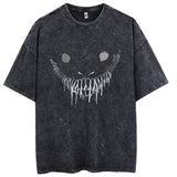 Hip Hop Men Streetwear T-Shirt Retro Vintage Washed Anime