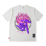 Men T Shirt Oversize Butterfly Flame Print Short Sleeve T-shirt