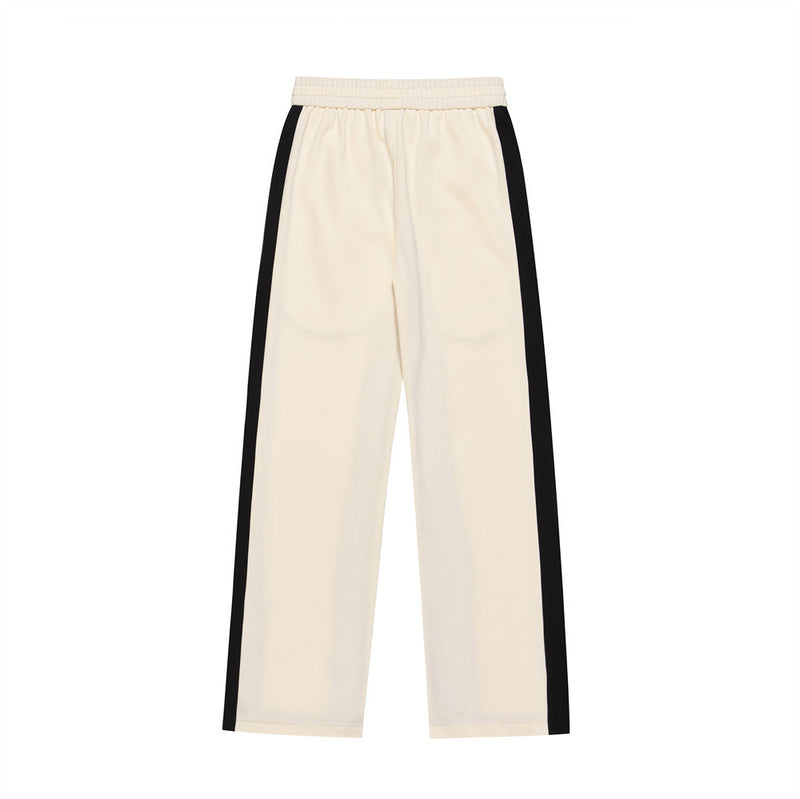 Men Sweatpants Color Matching Stitching Casual Trousers Loose Casual Straight-Leg Wide Leg Sweatpants