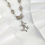 Chrome Hearts Necklace Anchor Scout Flower Men's and Women's Vintage Cross Chain