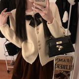 Women Knitted Cardigan Spring and Autumn Bow Sweater Coat