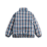 Unisex Winter Cotton Coat Stand-up Collar Cotton-Padded Clothes Double-Sided Plaid Cotton-Padded Jacket