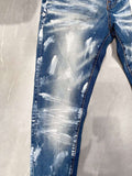 Purple Brand Jeans Colored Blue Paint Jeans
