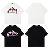 Men T Shirt Gothic Letter Graffiti Couple Short Sleeve T-shirt
