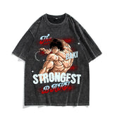 Washed Vintage Short Sleeve T-Shirt Baki Hanma