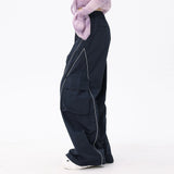 Men Sweatpants Wide Leg Trousers Men's Loose Casual Striped Sports Straight Pants