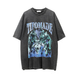 Men Vintage T-Shirt Robot Printed Short Sleeve T-shirt