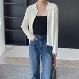 Women Cardigan Sweater Autumn Sweater Coat Casual Long Sleeve Zipper Knitted Top Polo Collar Women's Cardigan 8t8269