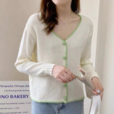 Women Knitwear Autumn V-neck Sweater Loose Knitted Cardigan