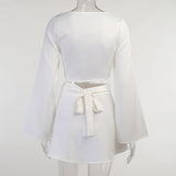 Women Dresses Sexy Flare Sleeve Skirt Suit Skirt (Bla0420)