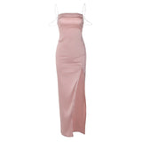 Women Dresses Spring and Summer Sexy Split Backless Sling Dress