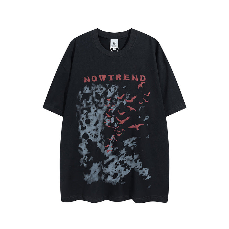 Men T Shirt Gothic Letter Dark Printed Short Sleeve T-shirt