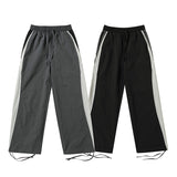 Women Sweatpants Retro Workwear Sweatpants Men and Women Loose Wide-Leg Casual Pants