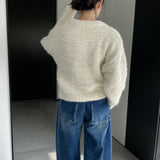 Women Winter Knitted Sweater round Neck Sweater Winter Cross Knitted Loose-Fitting Long Sleeve Sweater 1t2303