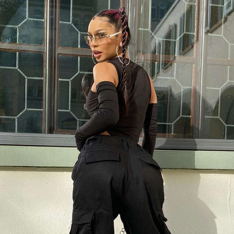 Women Jumpsuit Summer Sexy Slim Sleeve round Neck Sleeveless