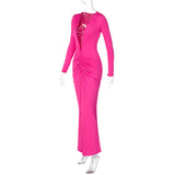 Women Dresses Summer Sexy V-neck Slim-Fit Long Sleeve Dress