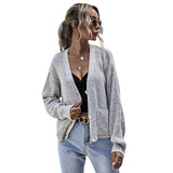 Women Knitted Sweater Mori Style Solid Color Dots Long Sleeve Sweater Coat