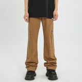 Men Jeans Worn Jeans Men's Retro Loose Straight Trousers