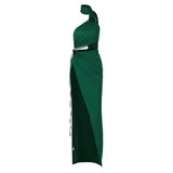 Women Dresses Autumn Sexy Backless Hollow-out Tube Top Split Dress