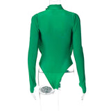 Women Jumpsuit Spring Sexy V-neck Slim-Fit Long Sleeve Jumpsuit