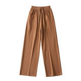 Women Sweatpants Loose Spring and Autumn Straight Wide Leg Waffle Sweatpants