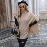 Women Knitted Sweater Autumn and Winter Turtleneck Shawl Knitted