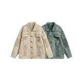 Unisex Jacket Washed Denim Clothes Jacket Men and Women Lapel Overalls