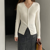 Women Cardigan Sweater Fall Slim Fit Zipper Knitted Cardigan Long Sleeve Sweater 8t8307