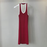 Women Dresses Sleeveless V-neck Sports Hip Skirt Skirt