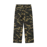 Men Sweatpants Camouflage Workwear Straight-Leg Trousers Multi-Pocket Loose Camouflage Pants